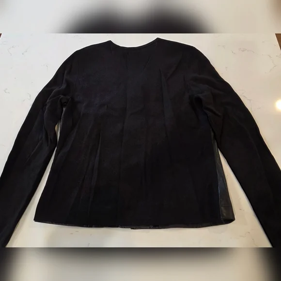 Anne Klein Women's Genuine Leather Jacket Sweater - Item 057 - Picture 4 of 14